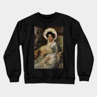 Young Woman with a Fan Crewneck Sweatshirt